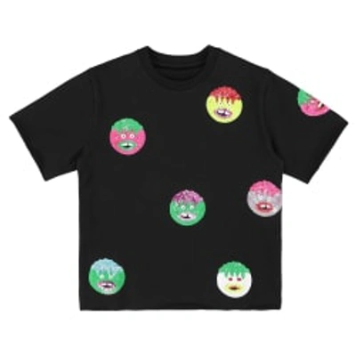 Caroline Bosmans Kids' Black T-shirt For Girl With Print
