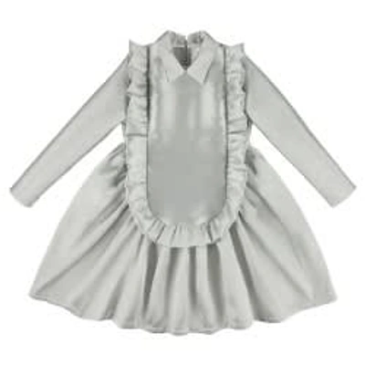 Caroline Bosmans Kids' Silver Dress For Girl In Metallic