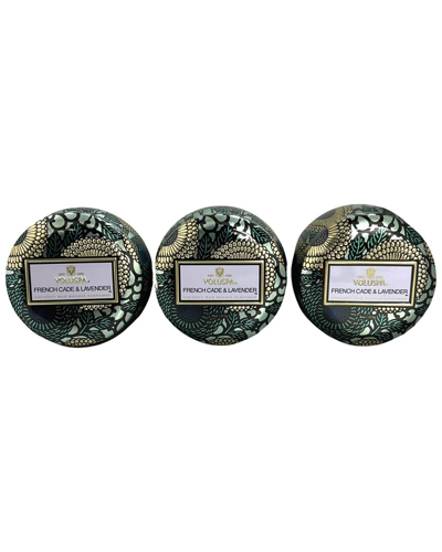 Voluspa Pack Of 3 4oz French Cade Lavender Min Tin Candles