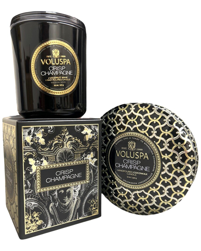 Voluspa 12oz Crisp Champagne 3-wick Tin Candle Set