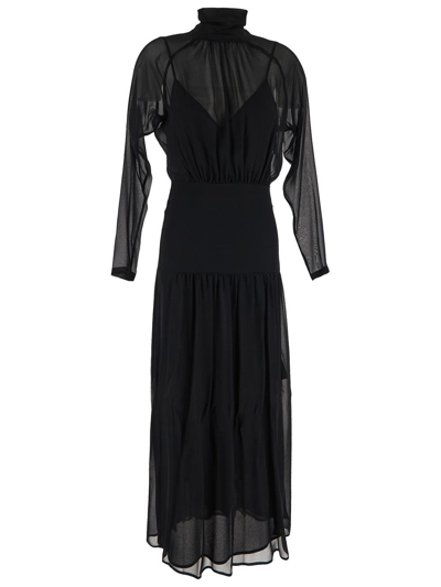 Semicouture Beverly Long Dress In Black