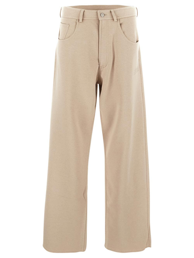 Mm6 Maison Margiela Cotton Sweatpants In Beige