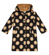 Monnalisa Polka-dot Wool-blend Coat In Black