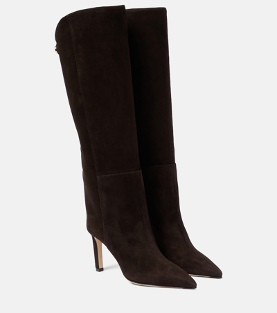Jimmy Choo Alizze Suede Knee-high Boots In Brown