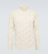 THOM SWEENEY CABLE-KNIT CASHMERE TURTLENECK SWEATER