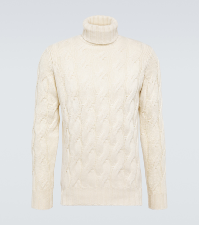 Thom Sweeney Cable-knit Cashmere Sweater In Neutrals