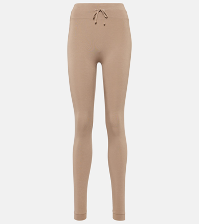 Loro Piana High-rise Jersey Leggings In Brown