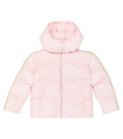 Palm Angels Kids' Logo Puffer Jacket In Pink