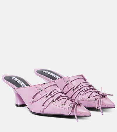 Acne Studios Lace-up Heel Mule In Pink