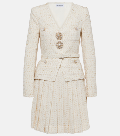 Self-portrait Women's Metallic Bouclé 2-piece Jacket Set In Cream