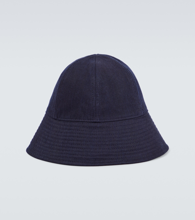 Jil Sander Cotton Bucket Hat In Blue