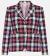 THOM BROWNE TARTAN WOOL-BLEND BLAZER