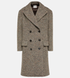 Miu Miu Wool And Silk-blend Bouclé Coat In Multicoloured
