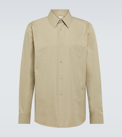 Burberry Ekd Cotton Poplin Shirt In Brown