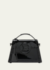 BALMAIN BBUZZ DYNASTY TOP-HANDLE BAG IN PATENT LEATHER