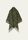 Burberry Check Wool Cape In Shrub