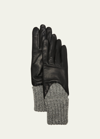 AGNELLE NAPPA LEATHER & ALPACA WOOL GLOVES