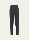 Prada Mesh Insert Wool Pants In F0308 Antracite