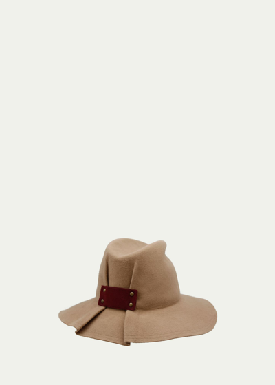 Lola Hats Snap Saddled Up Wool In Camel