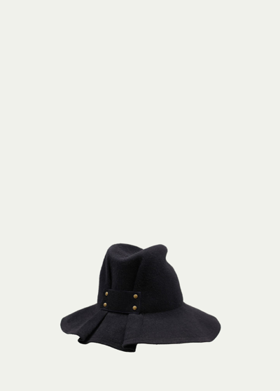 Lola Hats Snap Saddled Up Wool In Black