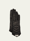 AGNELLE CHEVRON QUILTED LEATHER GLOVES
