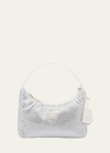 Prada Allover Crystal Top-handle Bag In F0009 Bianco