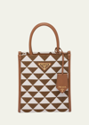 Prada Symbole Logo Plaque Tote Bag In F0j0a Corda Talco