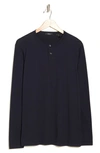 Theory Gaskell Long Sleeve Henley T-shirt In Eclipse