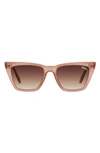 Quay Call The Shots 48mm Gradient Cat Eye Sunglasses In Milky Caramel / Brown