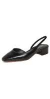 Veronica Beard Cecile Leather Slingback Ballerina Flats In Black