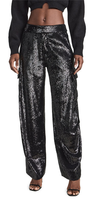 A.l.c Megan Sequin Wide-leg Trousers In Black