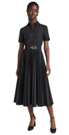 TORY BURCH POPLIN PLEATED DRESS BLACK 0