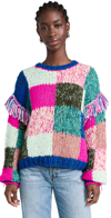 SCOTCH & SODA MULTICOLOUR HAND KNITTED PULLOVER PINK AND GREEN