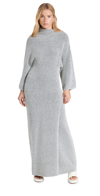 PROENZA SCHOULER VISCOSE WOOL KNIT DRESS LIGHT GREY MELANGE