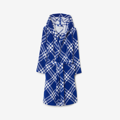 Burberry Check Cotton Robe In Knight