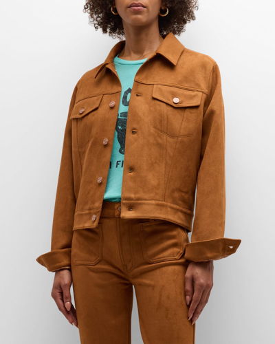 Mother The Brusier Trucker Jacket In Spice Brown