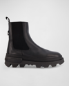 KARL LAGERFELD MEN'S LEATHER LUG SOLE CHELSEA BOOTS