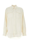 Ami Alexandre Mattiussi Cupro And Wool-blend Overshirt In White