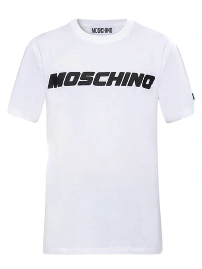 Moschino White Logo Print Cotton T-shirt