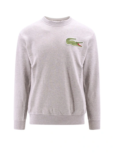 Comme Des Garçons Cotton Sweatshirt With Frontal Iconic Patch In Grey