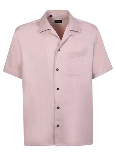 Brioni Short-sleeved Button-up Shirt In Purple