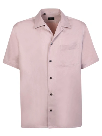 Brioni Short-sleeved Button-up Shirt In Pink