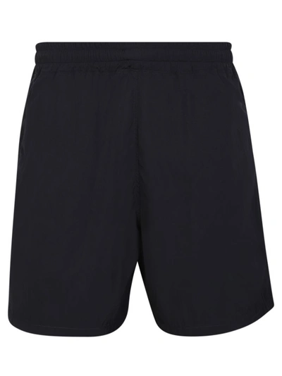 Aries Logo Print Shorts In Black