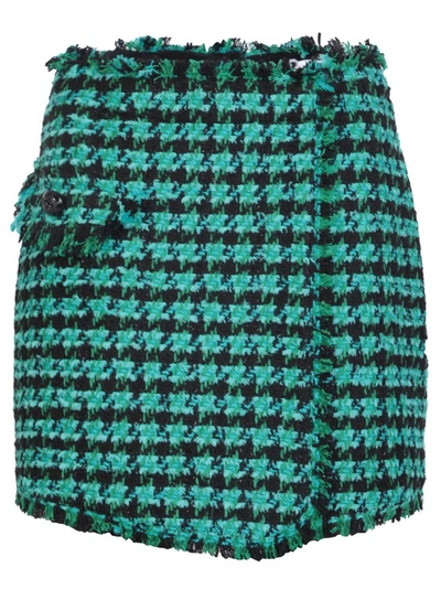 MSGM MSGM GREEN MID-RISE FIT SHORTS