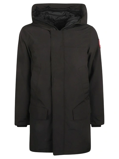Canada Goose Padded Mid-length Coat In Black