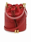 MARC JACOBS RED LEATHER THE MINI BUCKET BAG