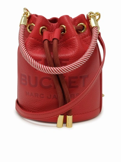 Marc Jacobs Red Leather The Mini Bucket Bag