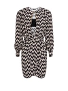 ELISABETTA FRANCHI HERRINGBONE PRINT PATTERN MINIDRESS