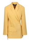 Jacquemus La Veste Tibau Crossover Blazer In Yellow