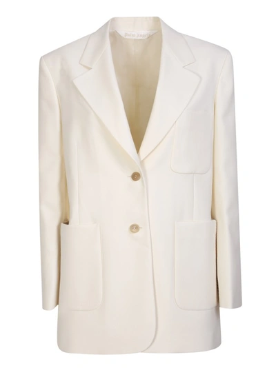 PALM ANGELS PALM ANGELS BEIGE WOOL-BLEND BLAZER